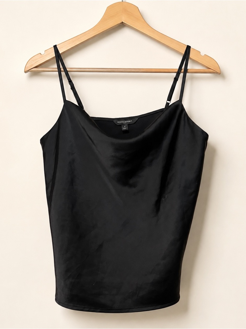 Banana Republic Black Satin Slip Camisole with Adjustable Straps